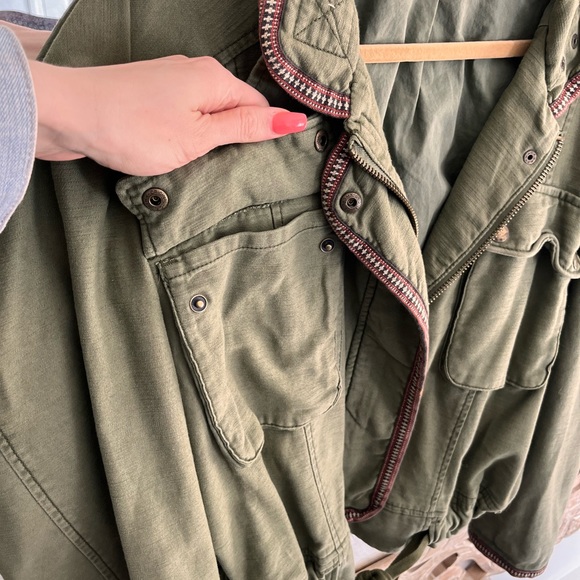 FREE PEOPLE FLIGHT LINE BOMBER JACKET CARGO GREEN MILITARY 🌸 - Picture 10 of 16